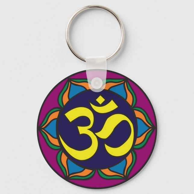 Om Stained Glass Keychain (Front)
