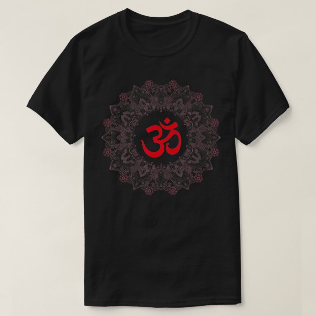 Om Symbol Aum Ohm Hindu Mandala Yoga Meditation Na T-Shirt (Design Front)