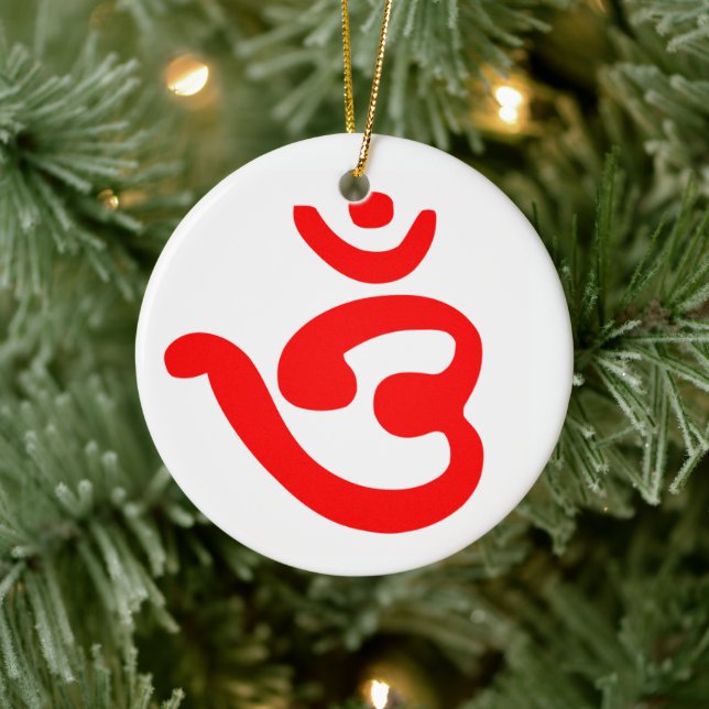 OM Symbol (Bengali) Ceramic Tree Decoration (Tree)