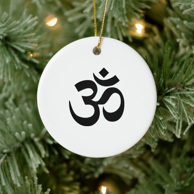 Om Symbol Ceramic Tree Decoration (Tree)