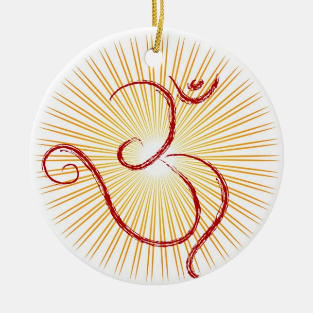 OM symbol Ceramic Tree Decoration (Front)