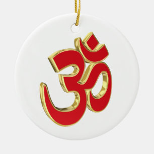 Om symbol ceramic tree decoration