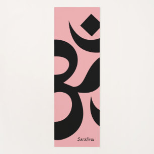 Om Symbol Coral Pink Reversible Yoga Mat