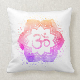 *~* OM Symbol Cotton Lotus Flower Mandala Cushion