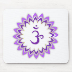 Om Symbol / Crown Chakra Mouse Pad