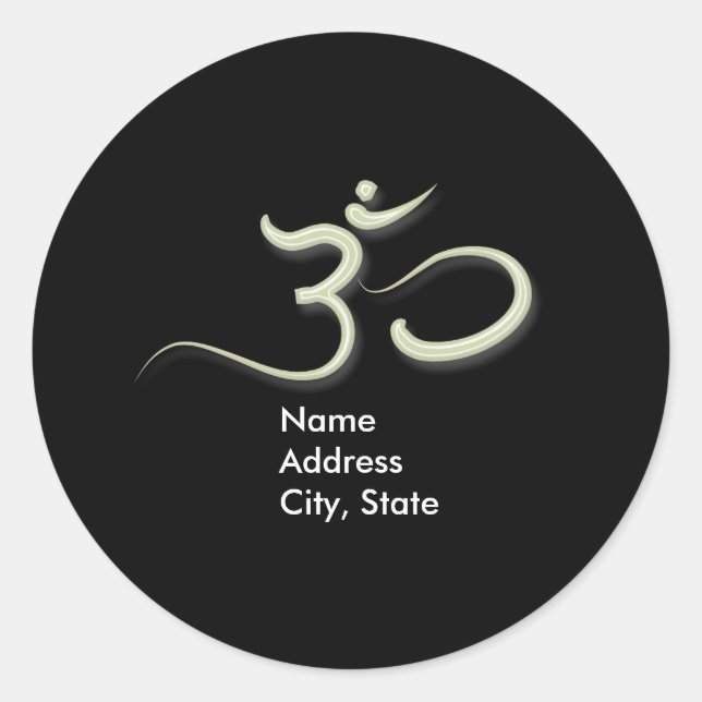 Om symbol envelope stickers/DIY background Colour Classic Round Sticker (Front)