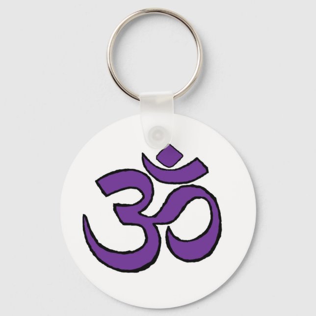 Om Symbol Key Ring (Front)