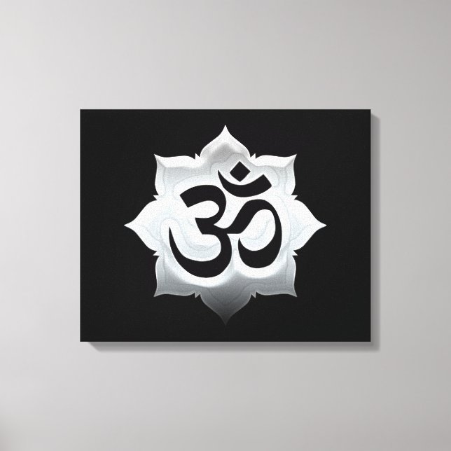 OM Symbol Lotus Spirituality Yoga Canvas Print (Front)