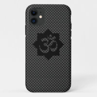 OM Symbol Lotus Spirituality Yoga in Carbon Fibre
