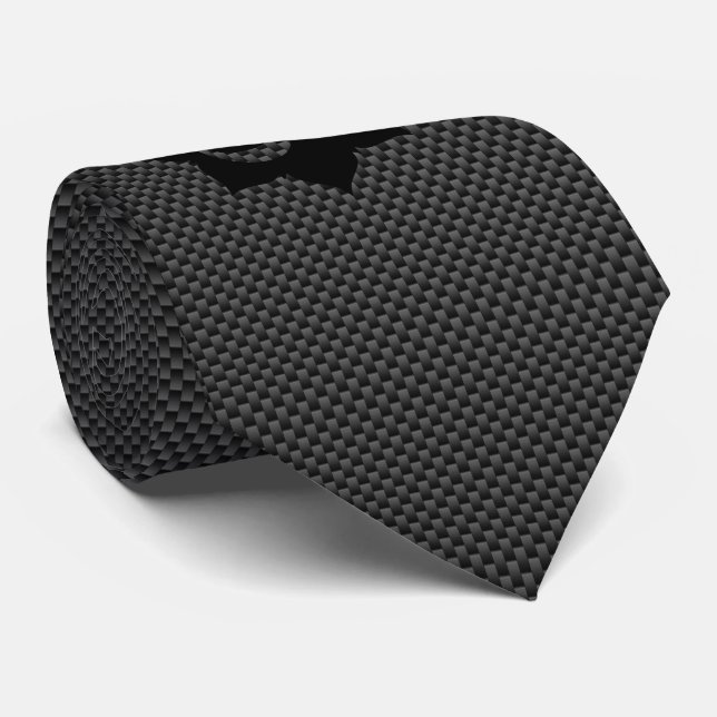 OM Symbol Lotus Spirituality Yoga in Carbon Fibre Tie (Rolled)