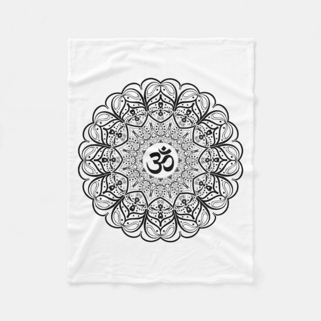 Om Symbol Mandala Blanket (Front)
