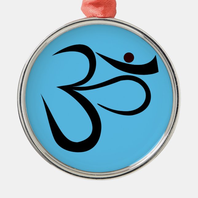 Om Symbol Metal Tree Decoration (Front)