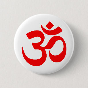 Om Symbol Mystical Sound in Hindu and Buddhism 6 Cm Round Badge