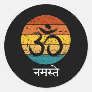 Om Symbol Namaste Ohm Hindu Zen Tantra Yoga Spirit Classic Round Sticker