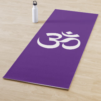 Om Symbol Ohm Yoga Spiritual Royal Purple Mat