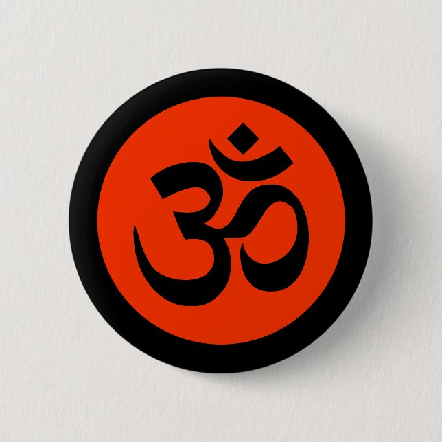 Om Symbol on Black and Orange Badge (Front)