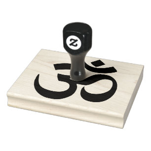 Om Symbol Sanskrit Script Rubber Stamp