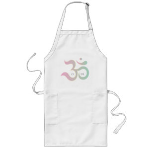 Om symbol Sanskrit zen pink pastel chef apron