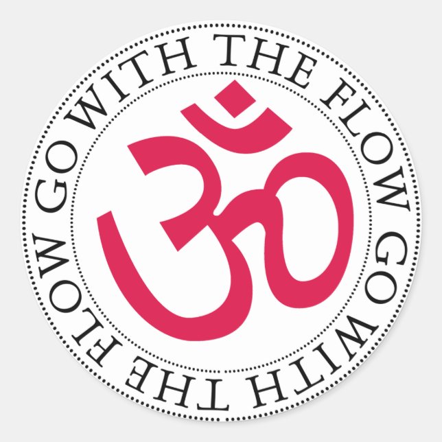 Om Symbol & Slogan Classic Round Sticker (Front)