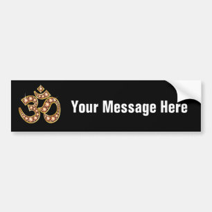 Om Symbol with "Amber" or "Topaz" Stones Bumper Sticker