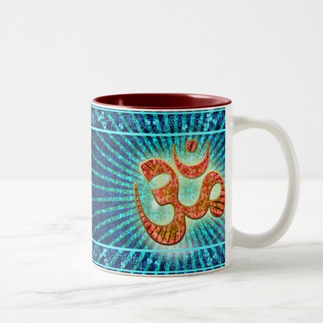 OM - the sacred Omkara Two-Tone Coffee Mug (Right)