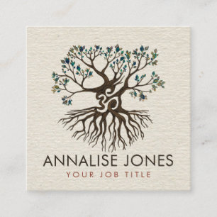 Om Tree  Square Business Card