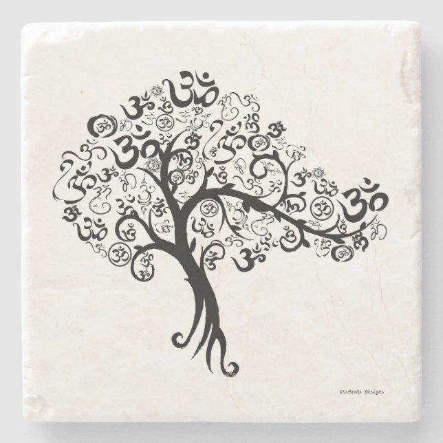 OM Tree Stone Coaster (Front)