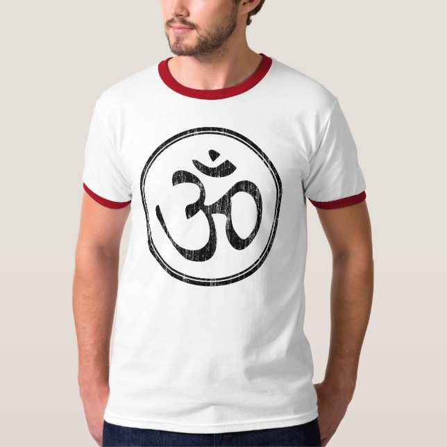 Om White Circle T-Shirt (Front)