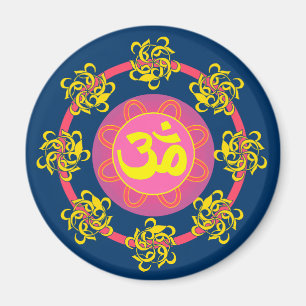 Om with Swirls and Colors! Magnet