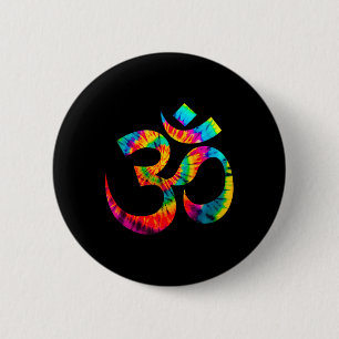 Om Yoga Aum Ohm Hindu Spiritual Meditation Tie Dye 6 Cm Round Badge