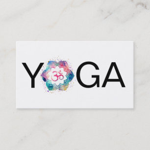 ** OM . Yoga Lotus Mandala Teacher Instructor Business Card