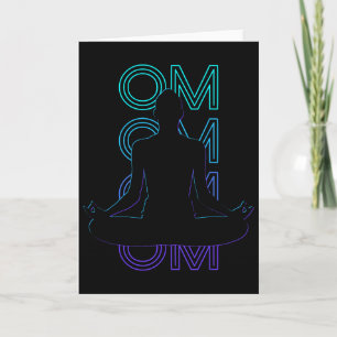 Om Yoga Meditation Buddhist Buddhism Retro  Card