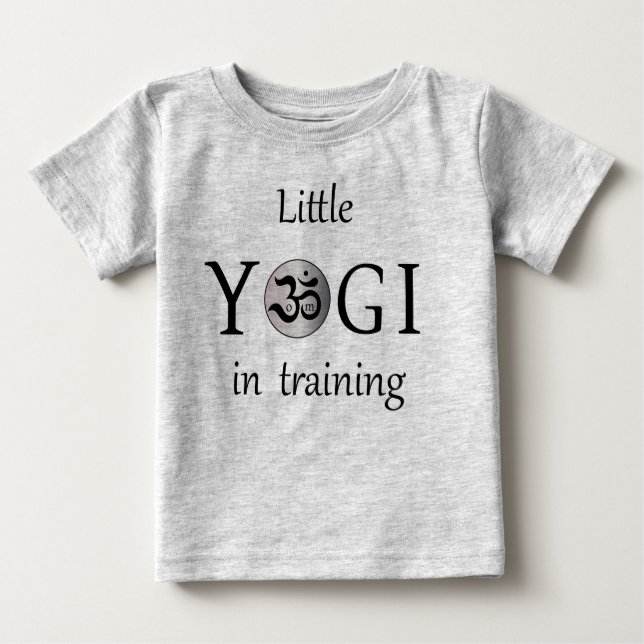Om zen cute yogi yoga baby hoodie grey baby T-Shirt (Front)