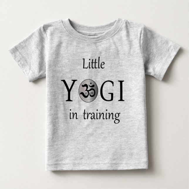 Om zen cute yogi yoga baby kids T shirt grey (Front)