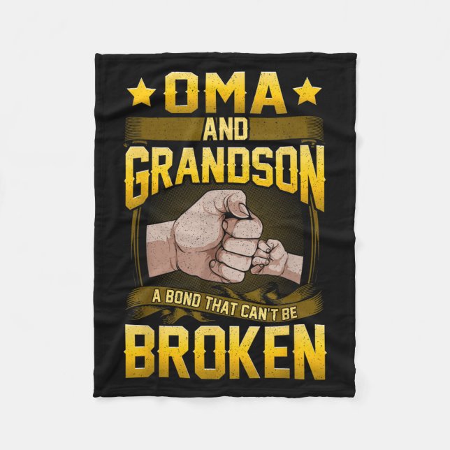 Oma And Grandson A Bond That Can't Be Broken Shirt Fleece Blanket (Front)