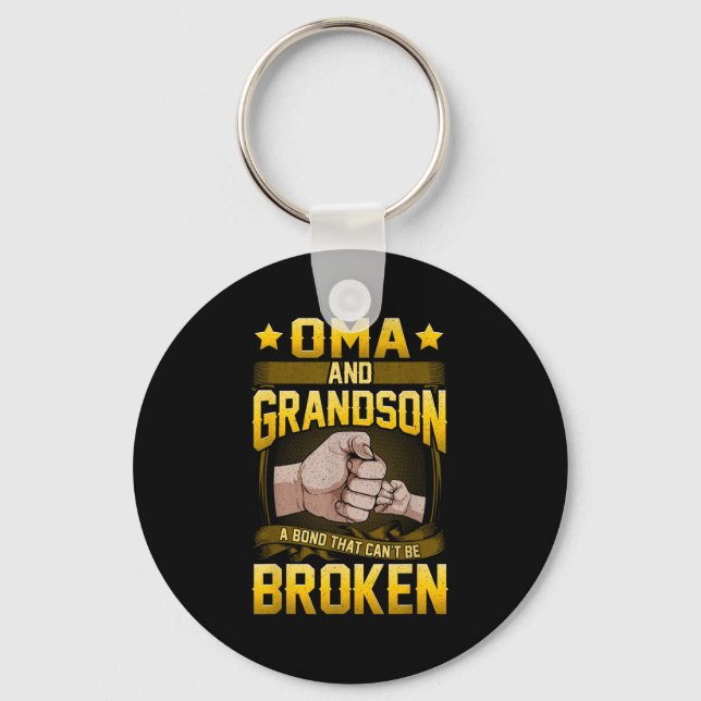 Oma And Grandson A Bond That Can't Be Broken Shirt Key Ring (Front)