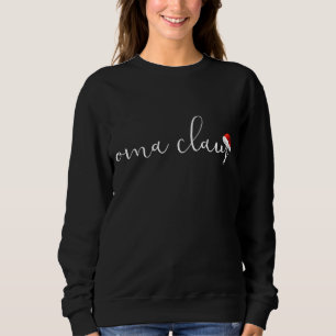 Oma Claus Grandma Women For Christmas Santa Plaid Sweatshirt