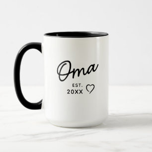 Oma Est Year First Grandchild Pregnancy Reveal Mug
