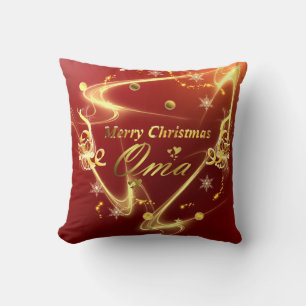 oma golden christmas text  cushion
