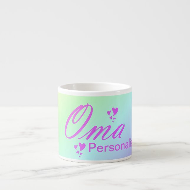 oma, grandma,text pink,personalise espresso cup (Front)