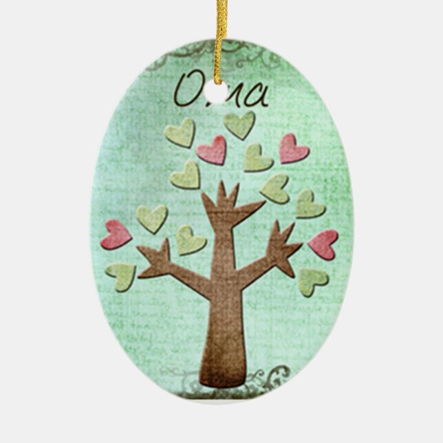 oma heart tree ceramic tree decoration (Front)