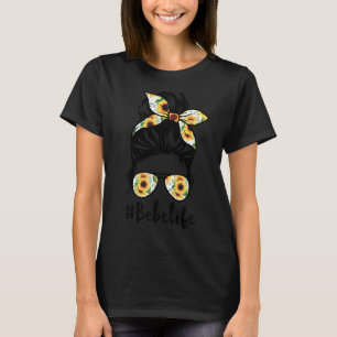 Oma Life Messy Hair Bun Sunflower Women Mother's D T-Shirt
