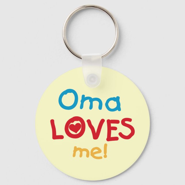 Oma Loves Me T-shirts and Gifts Key Ring (Front)