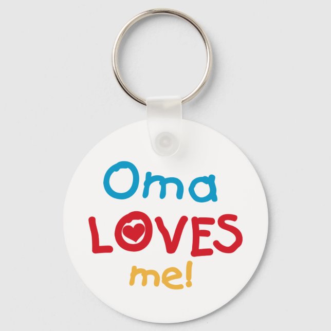 Oma Loves Me T-shirts and Gifts Key Ring (Front)