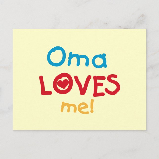 Oma Loves Me T-shirts and Gifts Postcard (Front)
