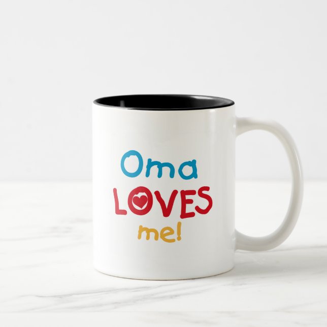 Oma Loves Me T-shirts and Gifts Two-Tone Coffee Mug (Right)