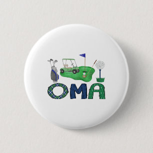 Oma Of The Birthday Boy Hole In One Golf Sport Mat 6 Cm Round Badge