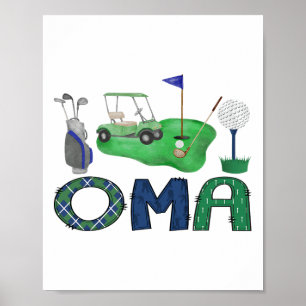 Oma Of The Birthday Boy Hole In One Golf Sport Mat Poster
