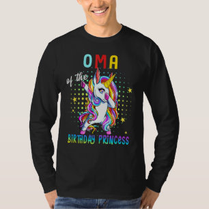 Oma Of The Birthday Princess Girl Dabbing Unicorn T-Shirt