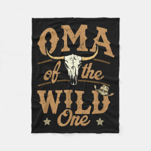 Oma Of The Wild One Cowboy Western Rodeo Party Mat Fleece Blanket